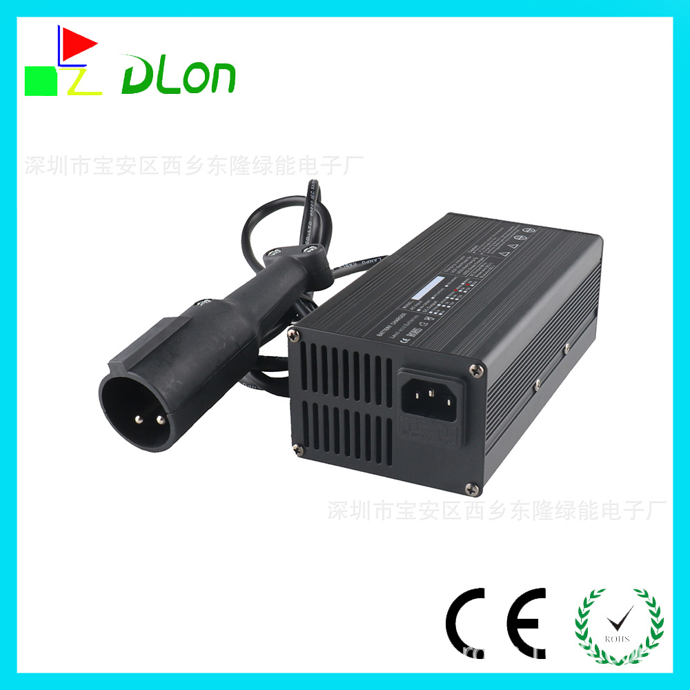 厂家美规三插110V带开关48V6A大圆头铅酸电池高尔夫球车充电器