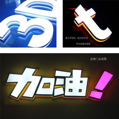 Mini Luminous character Door Stainless steel sign led Light box Billboard make outdoors logo Custom Acrylic