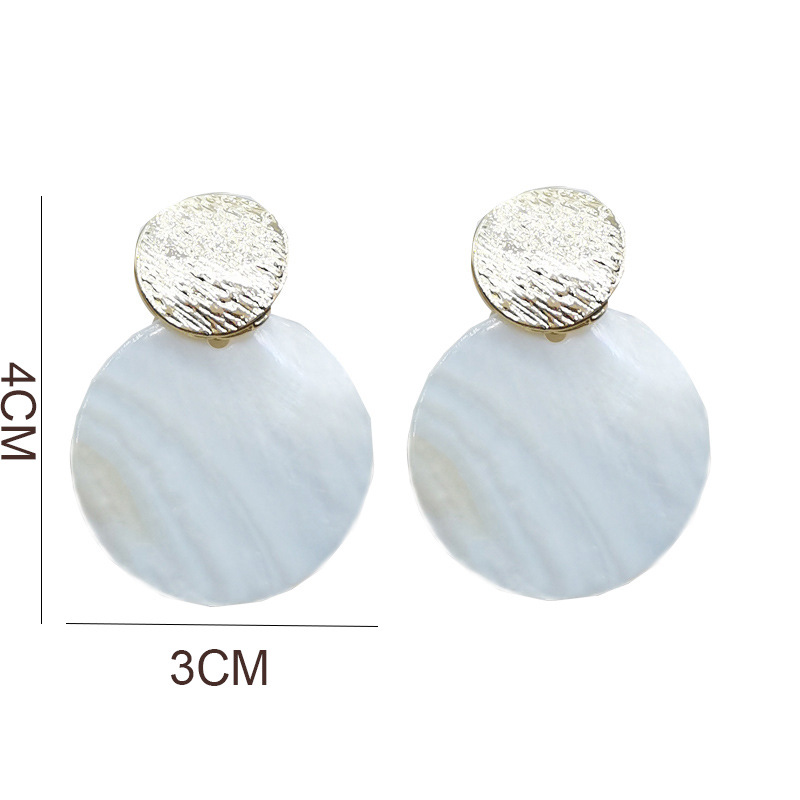 14g Weight Drop Earrings Classification Exaggerated Round Alloy Shell Plating Women's Drop Earrings