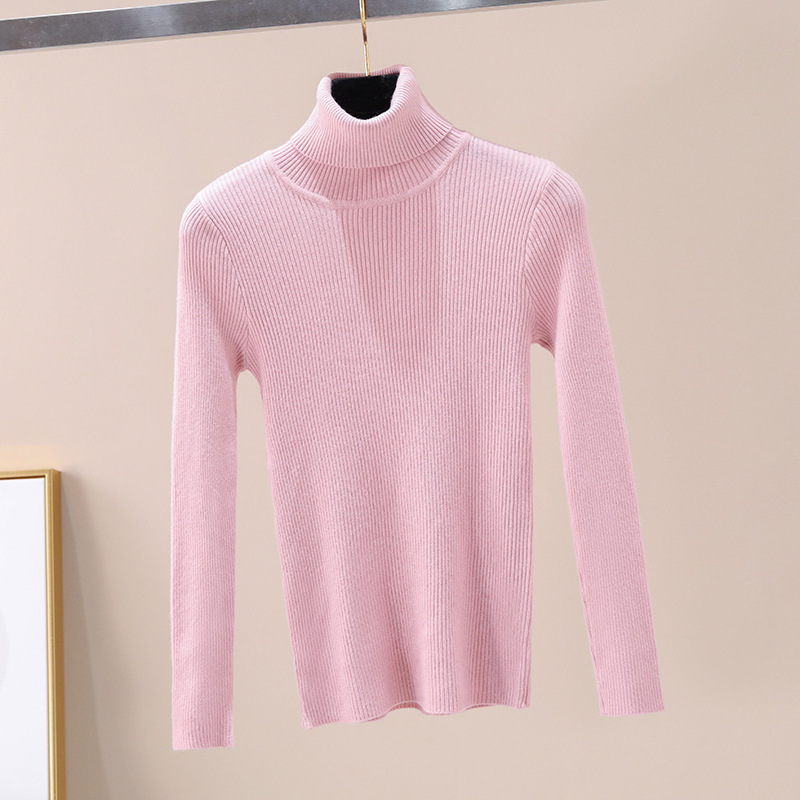 Turtleneck Neckline Warm, Comfort Function Slim Fit Type Solid Color Pattern Women's Sweater Long Sleeve Sweaters & Cardigans Casual Solid Color