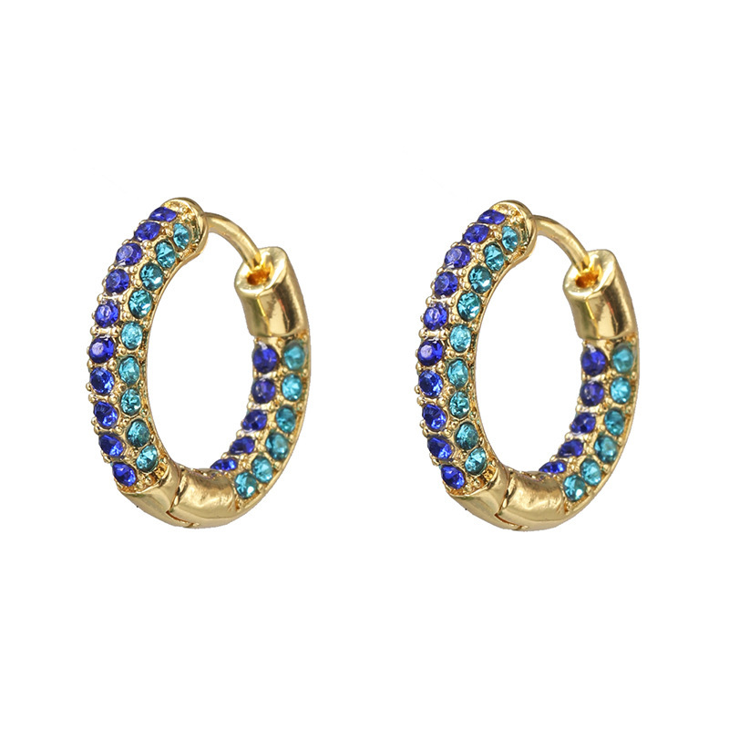 Wholesale Jewelry Fashion C Shape Alloy Artificial Gemstones Plating Earrings display picture 3