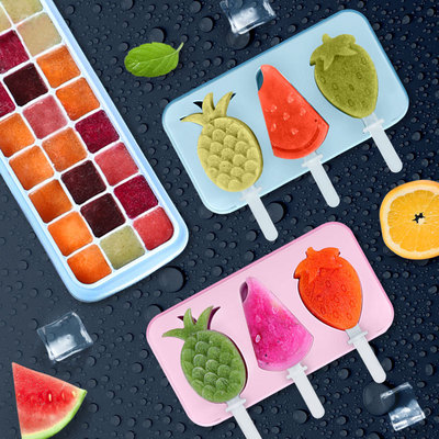 现货 带盖分体冰激凌模 硅胶冰淇淋棒冰模具 自制手工DIY雪糕模具