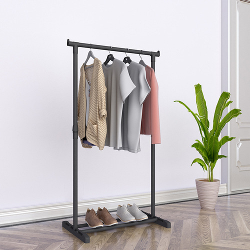 Yaruifan floor-standing clothes drying rack double pole telescopic lifting mobile clothes drying rod clothes rack clothes rack reinforced simple
