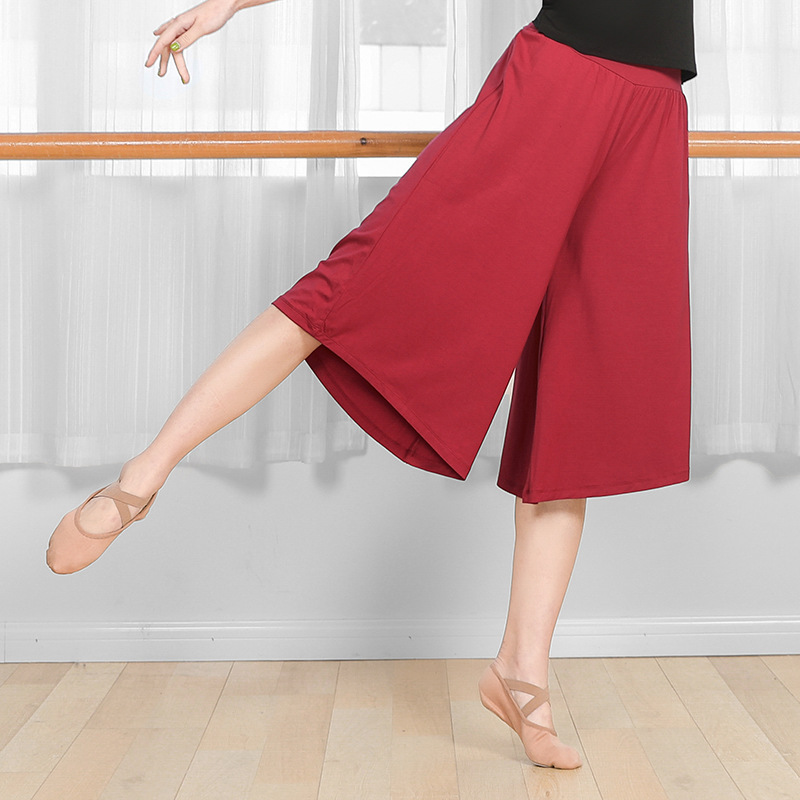 Modern Dance Pants for Women, Plus Size Wide-Leg Yoga Pants, Body Training Pants, Modal Classical Dance Practice Pants, Stretchy