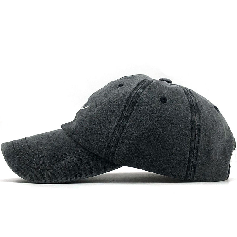 Washed Cotton Wave Embroidery Old Peaked Cap Spring And Summer Outdoor display picture 2