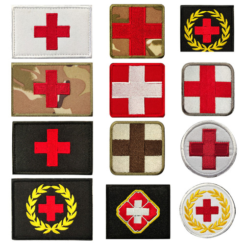 Tactical morale badge cross medical rescue outdoor bag patch patch embroidery Velcro armband badge cloth patch