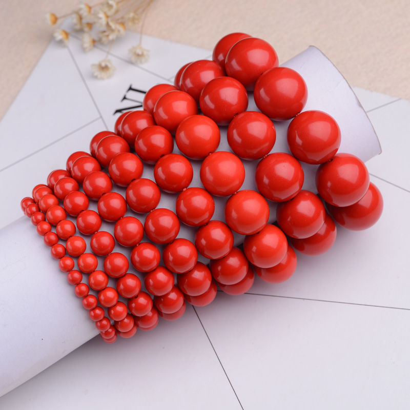 New Natural Red Cinnabar Gold Foil Single Circle Bracelet for Men and Women Lucky Transfer Couple Handstring Buddha Bead Jewelry Wholesale