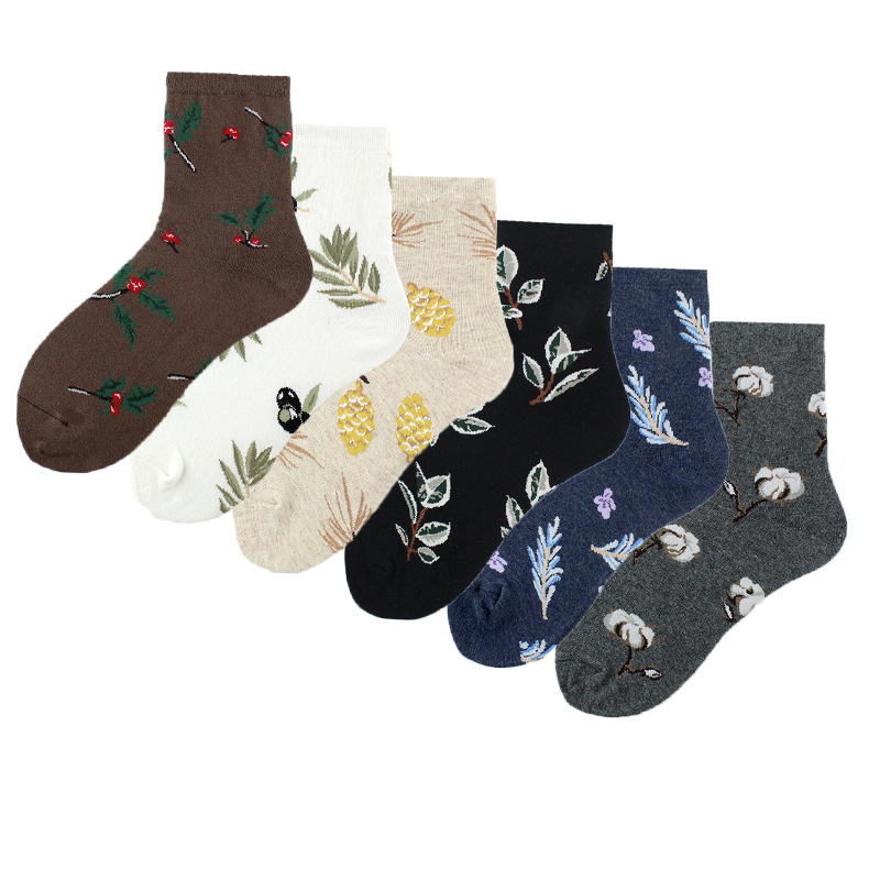 Women's Simple Style Classic Style Color Block Cotton Printing Crew Socks A Pair display picture 5