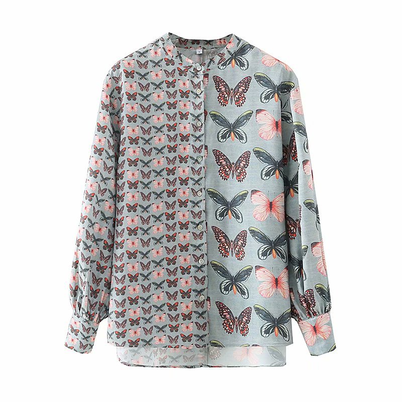 Digital Butterfly Print Blouse  NSAM9818