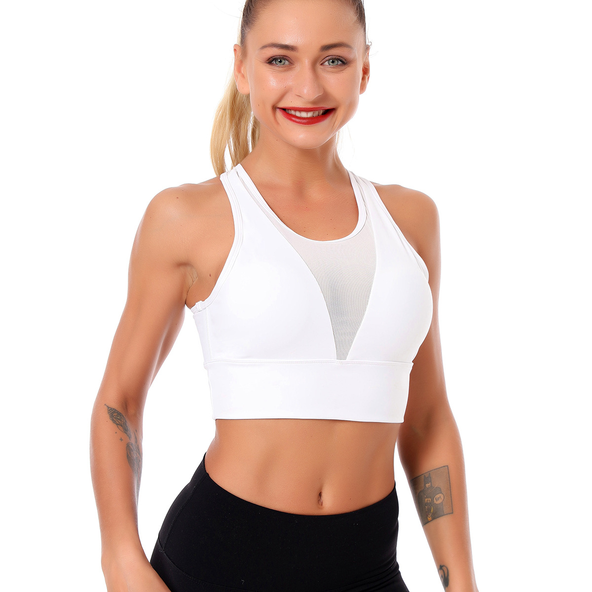 double-sided nylon without steel ring sports bra  NSLX20237