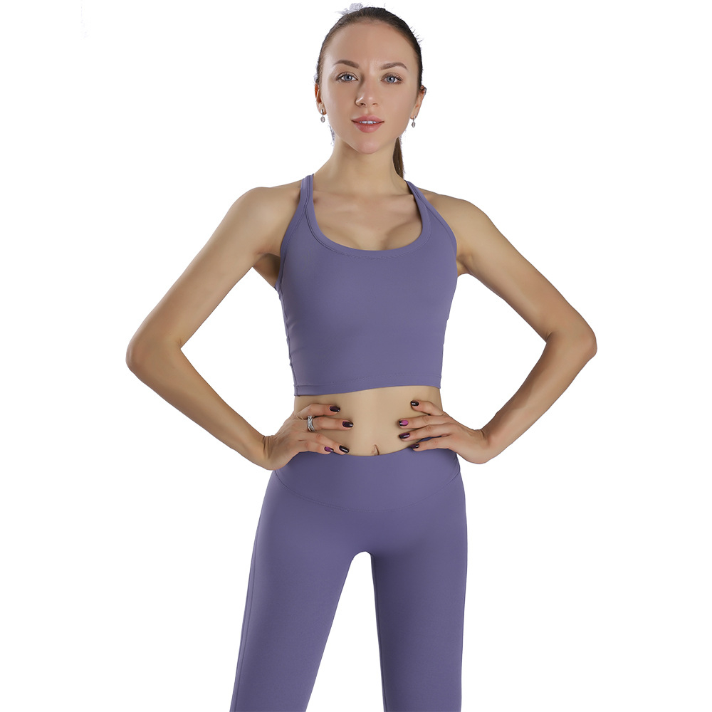 运动跑步健身服瑜伽服套装女纯色美背提臀套装吸汗速干运动文胸女