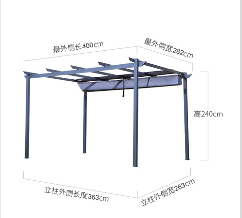 Outdoor Pavilion Grape Trellis Aluminum Garden Courtyard Climbing Grape Trellis Aluminum Alloy Sunshade Tent Outdoor Tent Waterproof