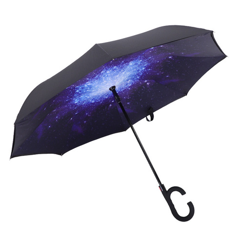 Reverse umbrella, automatic double-layer umbrella, sunny umbrella, hands-free car umbrella, straight umbrella, business long-handled umbrella, advertising logo