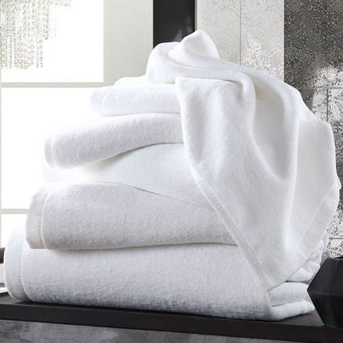 Five-star hotel B&B pure cotton towel white 32 thread cotton face towel factory direct supply logo