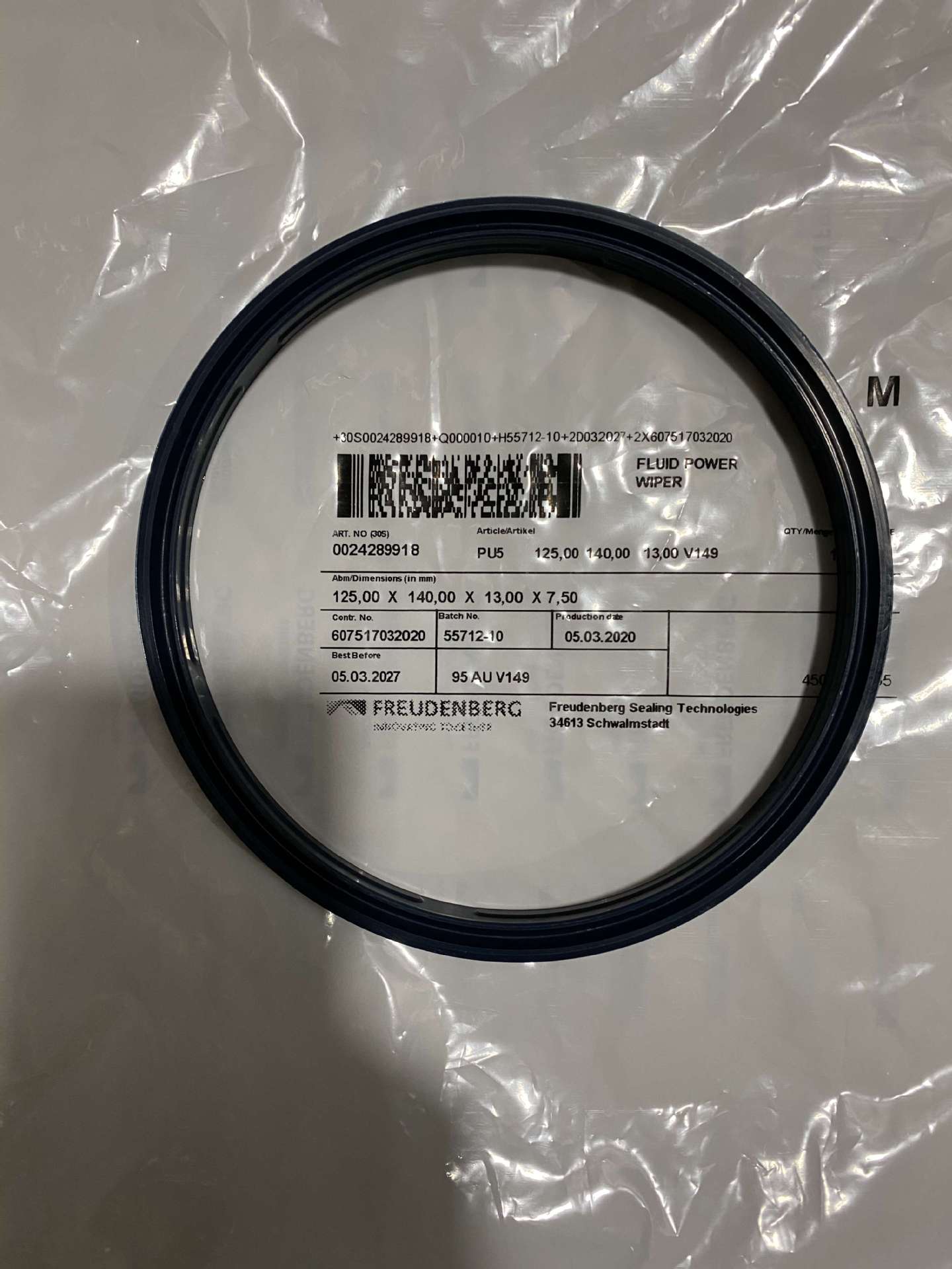 德国Simrit/FREUDENBERG防尘密封MERKEL PU5 ISOA 125-140-9.5-13