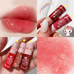 Cross-border Dudu Lip Lip Gloss Colorless Transparent Lip Gloss Sparkling Lip Gloss Glass Lip Fine Sparkling Pearlescent Strip Shining Jelly