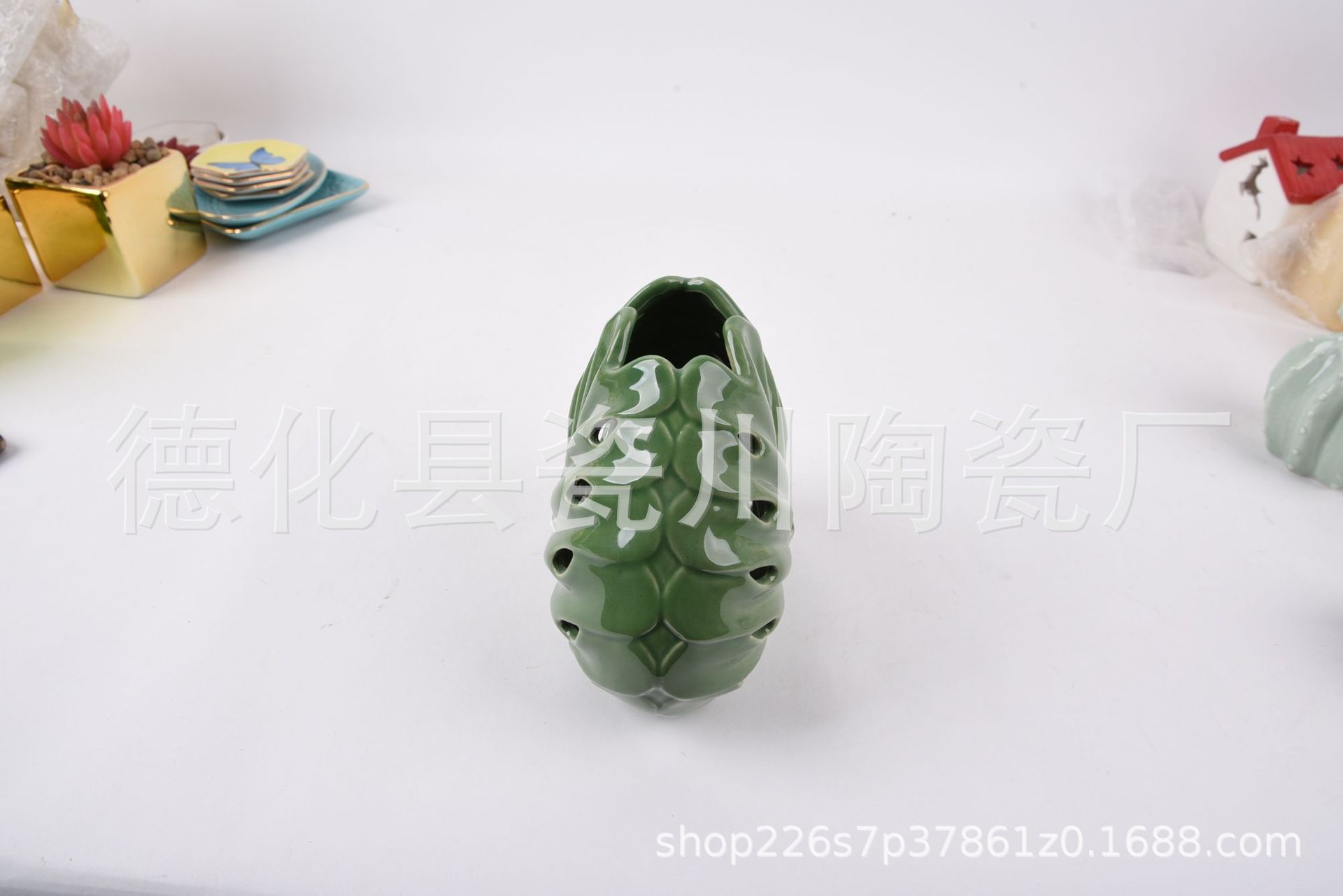 陶瓷花瓶花插多肉花盆家居摆设沙釉花插花瓶仙人掌