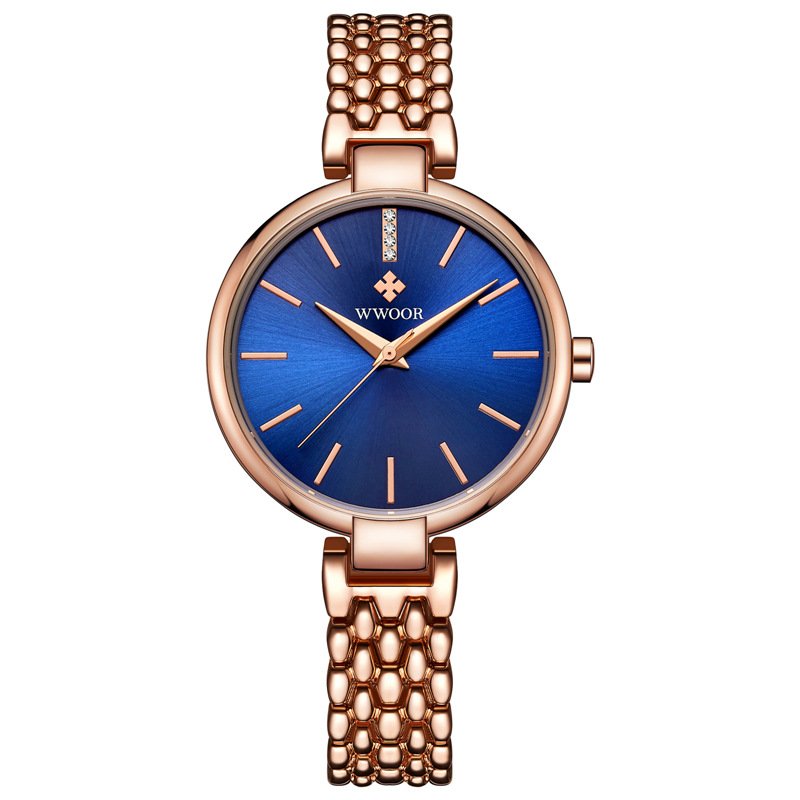 WWOOR sosteniendo amor nuevo reloj de cuarzo casual de mujer calendario impermeable rhinestone estudiante tendencia tazón reloj 8865