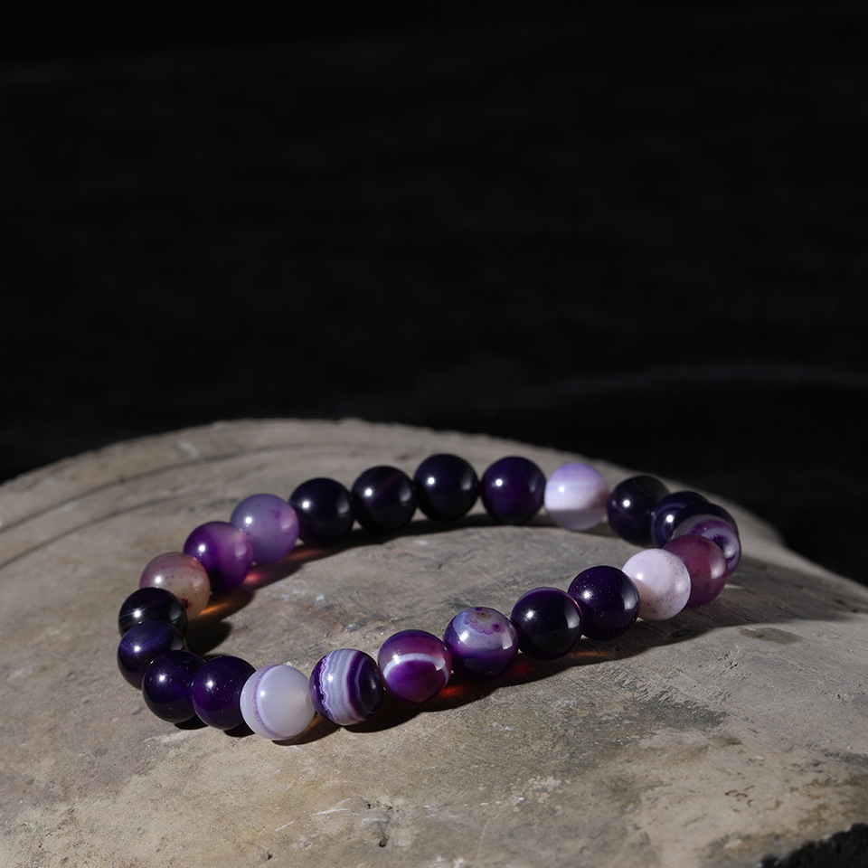 Fashion Natural Stone Good Luck Purple Bead Bracelet Wholesale display picture 5