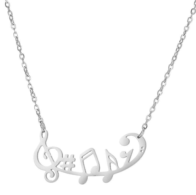 Titanium Steel Fashion Plating Notes Necklace display picture 2