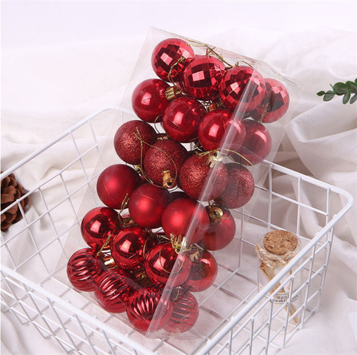 Amazon 36 Christmas ball set, 4cm Christmas decorations, Christmas tree decoration balls, special-shaped balls