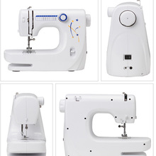 厂家直销批发608缝纫机家用多功能5线迹锁边小型电动缝纫机双针