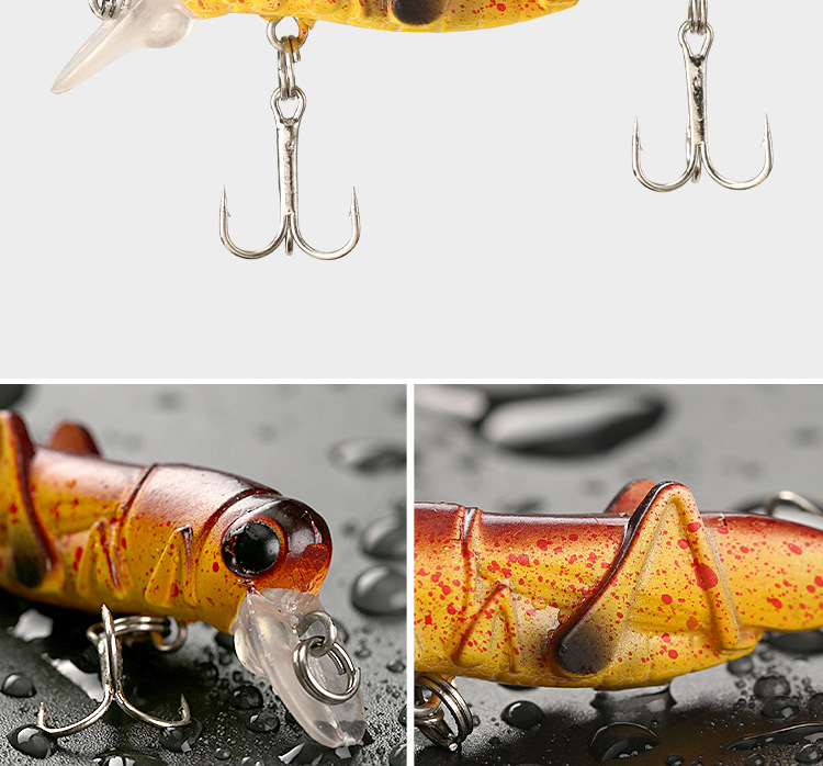 5 Colors Fishing Lure, Fishing Lure  Artificial Bait Lure, Hard Lure 1.5 Inch Small Locusts