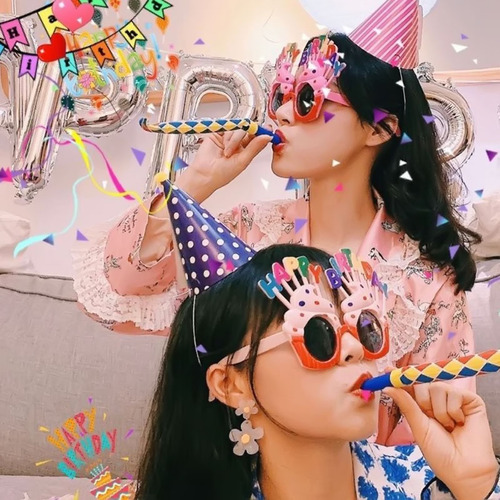 Birthday Cake Party Prom Glasses Internet Celebrity Xiaohongshu Party Funny Dress Up Atmosphere Props Personalized Party