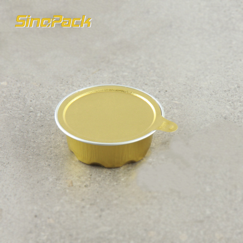 【批发】金信sinopack50毫升圆形可封口易撕盖甜品酱料铝箔锡纸杯