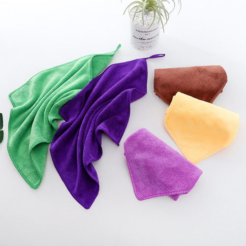 30*30 nanometer ultra-fine fiber square handkerchief for kindergarten children, small towels, absorbent cloths, kitchen dishwashing cloths, cleaning