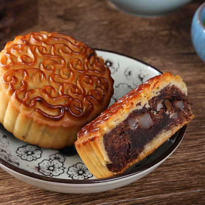 一件代发铁棍山药月饼蛋黄莲蓉红枣豆沙月饼礼盒装厂家批发团购|ms