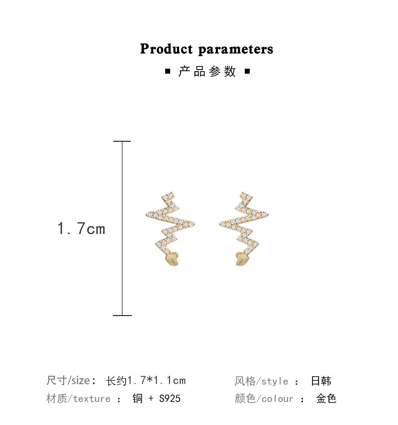 Fashion Geometric Twisted Wire Tassel Copper Zircon Stud Earrings Wholesale display picture 1