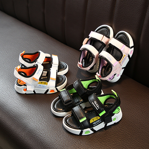 Boys' sports sandals, summer new beach shoes, little boys' summer baby shoes, girls' soft-soled casual shoes wholesale