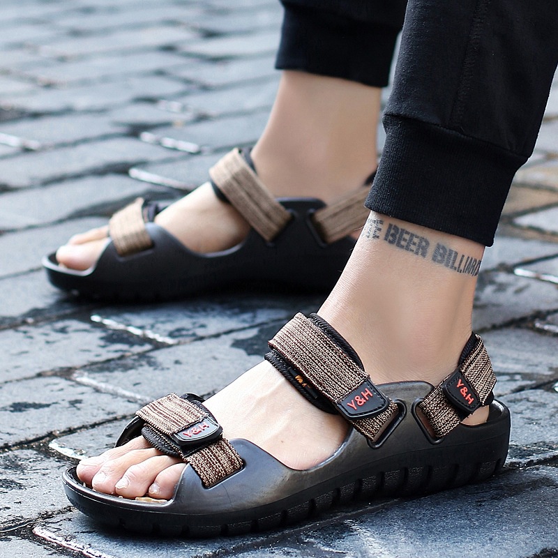 批发一件代发夏季男式凉鞋青少年学生休闲沙滩鞋韩版潮流男鞋