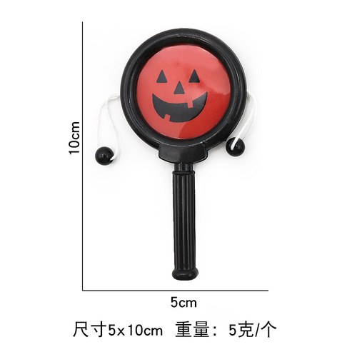 Halloween Pumpkin Head Shake Drum Rattle Toy Night Market Small Toys Accessories Party Festival Pumpkin Head Shake Drum Toy