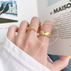 Golden retro advanced brand ring, European style, silver 925 sample, high-quality style, Korean style, simple and elegant design, on index finger