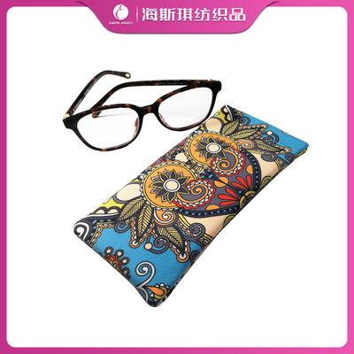 厂家批发定制超细纤维印花弹口袋弹口眼镜袋