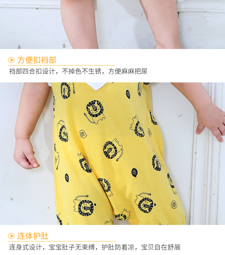 Summer New Cotton Comfortable Lion Animal Shape Printing Short-sleeved Robe Wholesale display picture 8