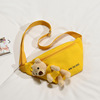 Cute belt bag, shopping bag, summer chest bag, shoulder bag for elementary school students, with little bears, 2020, Korean style