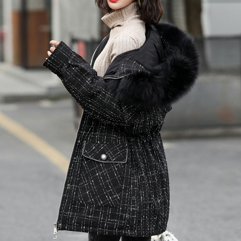 狐狸大毛領羽絨服女士中長款2020冬裝新款小香風寬松加厚外套