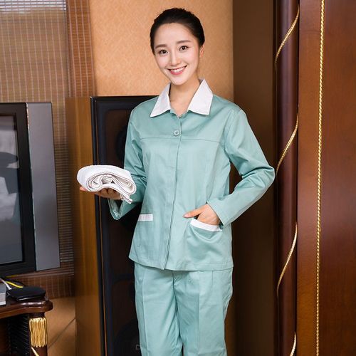 Chef overalls Hotel work clothes cotton cleaning clothes PA Hotel hospital environmental sanitation property cleaning aunt long sleeve clothes