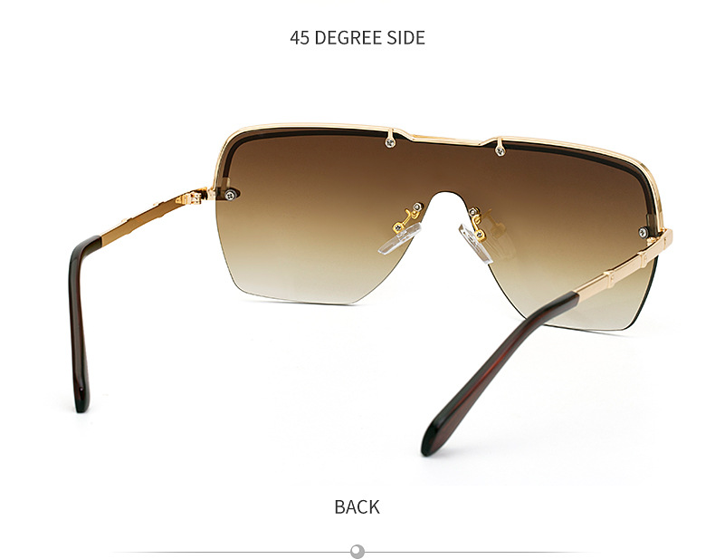 Fashion Half-frame One-piece Sunglasses display picture 2