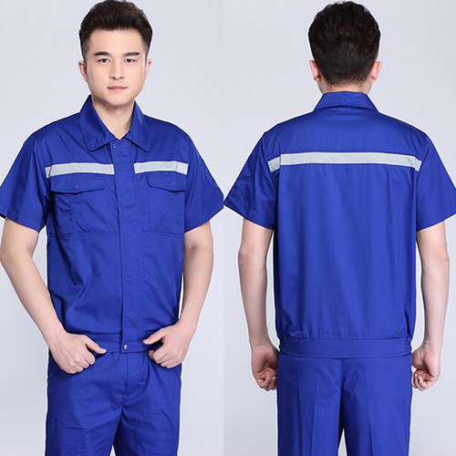Semi-technical DS short-sleeved reflective strip work clothes suit tops for men and women, factory workshop auto repair labor protection clothing