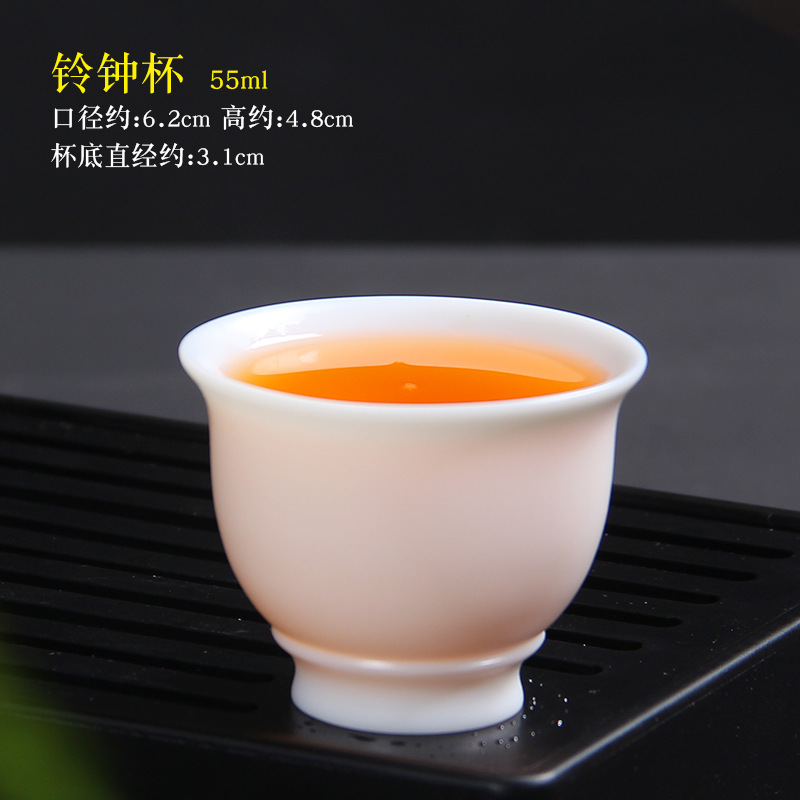 Winjiang dehua porcelana blanca Kung Fu taza de té oveja grasa Jade taza de té hecha a mano cerámica pequeña taza de té hogar taza individual