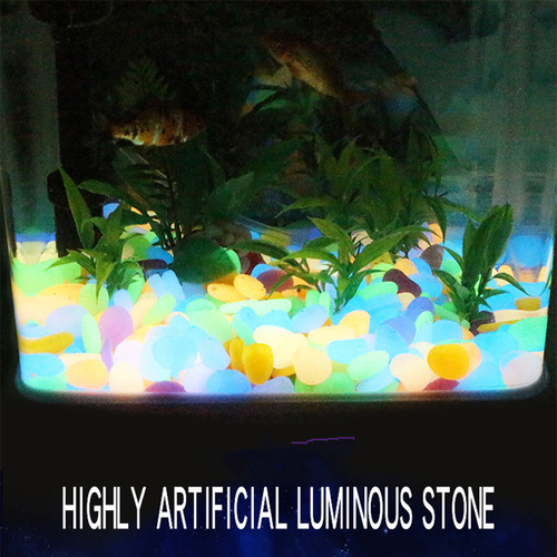 Cross-border luminescent pebble fish tank water garden landscape colorful night light stones, 100 pieces of luminous transparent pebbles