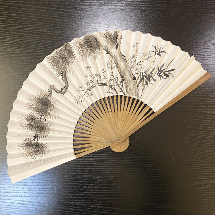 厂家定做8寸手工绘画纸扇绘画折扇中国风扇子定制古风折扇定做diy|ms