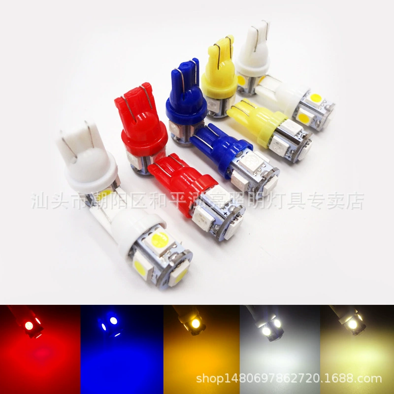 Автомобильный светодиодный Автомобильный свет T10 индикатор ширины 5 ламп 5050 подсветка номерного знака свет прибора 12 В W5W Светодиодная лампа