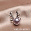 Necklace from pearl, pendant, micro incrustation, Korean style, simple and elegant design