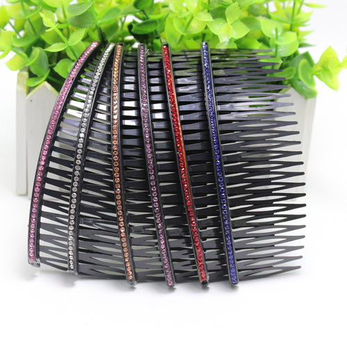 Korean style diamond-encrusted bangs comb, rhinestone hairpin headdress, simple and versatile hair comb, toothed non-slip hair accessories wholesale