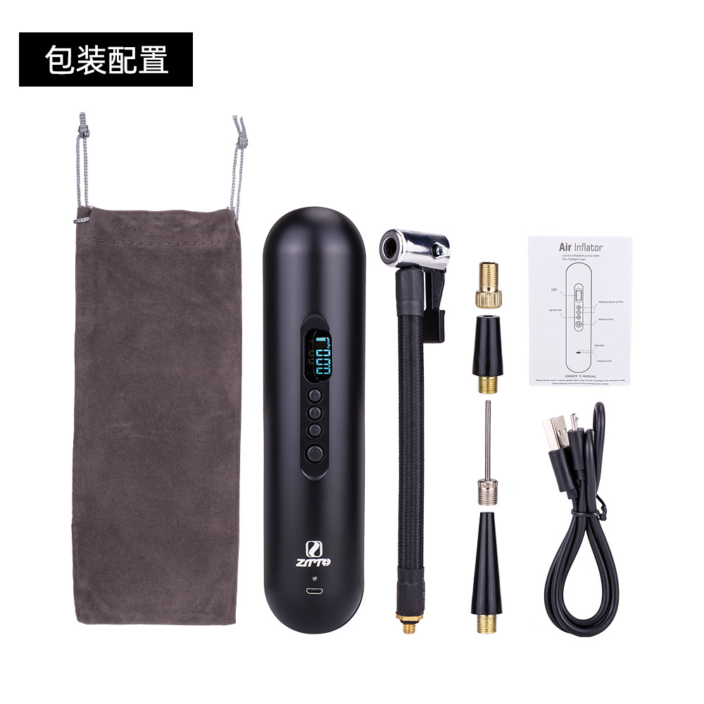 Bomba de aire ZTTO inalámbrico portátil inteligente pantalla digital bomba eléctrica bicicleta coche neumático inflador